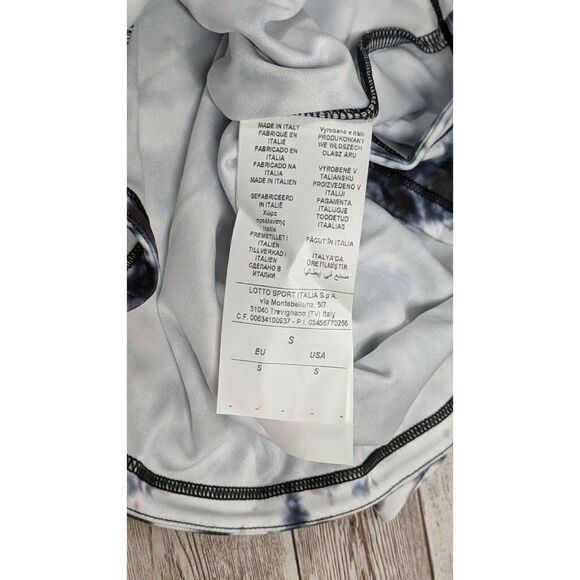 Lotto Italian Sport Design Women Small Black White Batik Mesh Racerback Tank Top - Picture 8 of 10